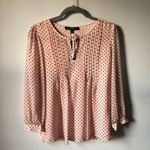 BRAND NEW✨ Tommy Hilfiger Polka Dot Pink Blouse - Picture 5 of 5